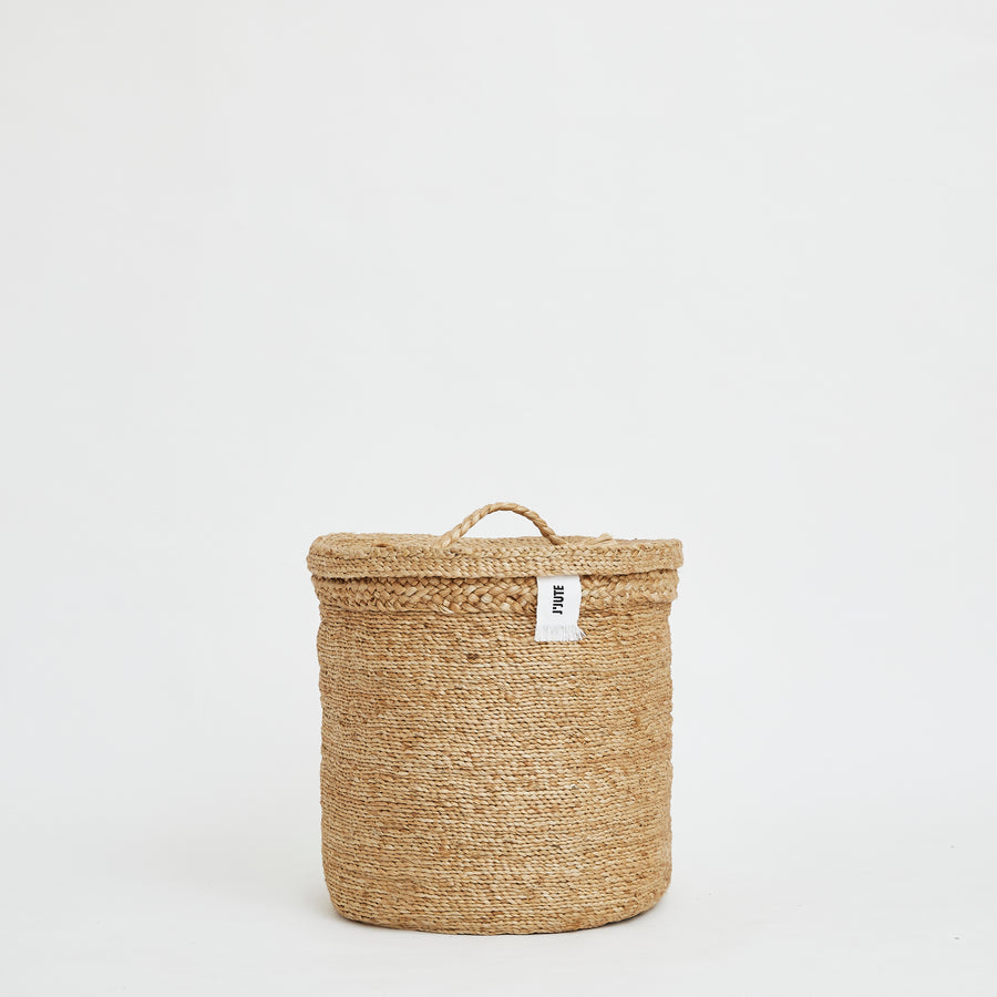 ASSEMBLY ROUND TALL JUTE BASKET