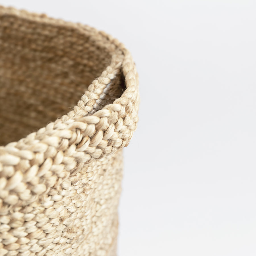 ASSEMBLY ROUND TALL JUTE BASKET