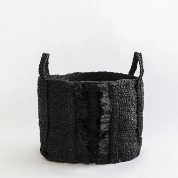Bazar Medium Fringe Basket Desert Black